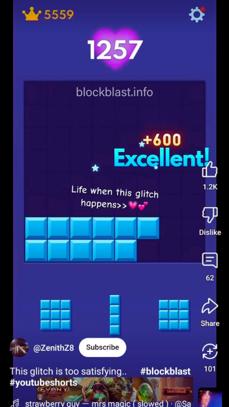 Acquire Glitch in Block Blast MOD with "Excellent" score hack 