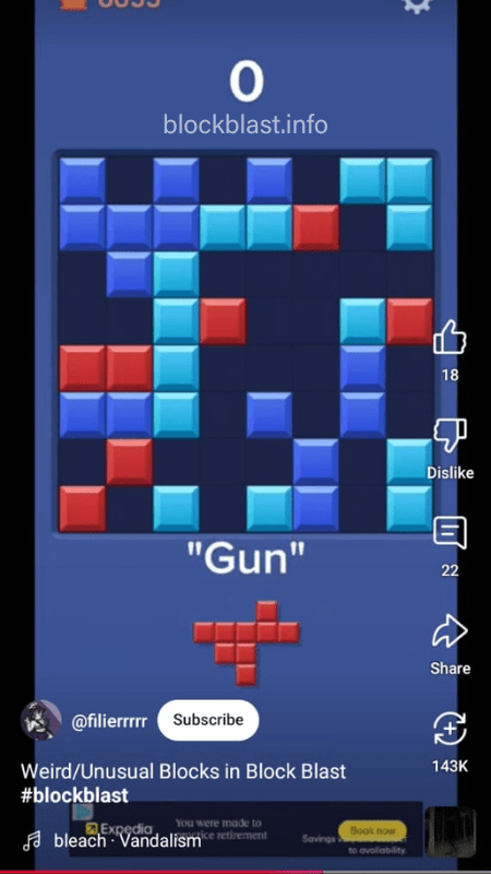 All weird blocks in block blast - Gun