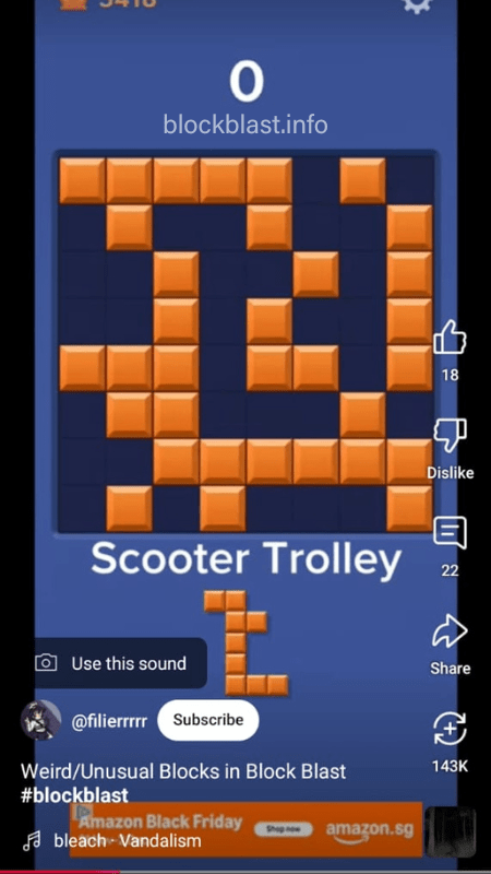 All weird blocks in block blast - Scooter Tralley