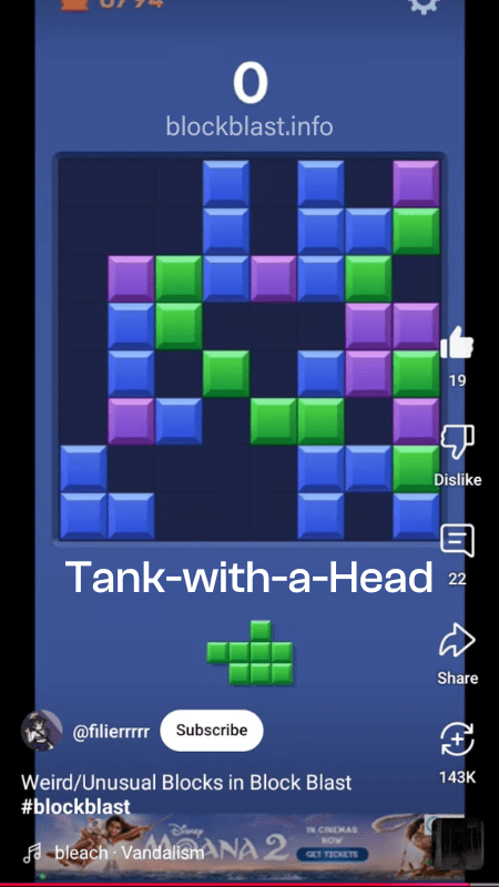 Tank with a head - All weird blocks in block blast