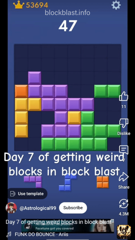 Complete your challenge by Weird Blocks in Block Blast